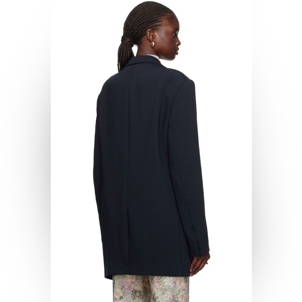 Dries Van Noten Navy Open Front Blazer New Xs View 4